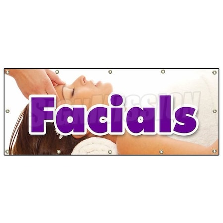 Signmission FACIALS BANNER SIGN spa beauty shop massage manicure pedicure B-120 Facials
